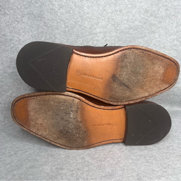 Allen Edmonds Leiden Shoe Mens Sz 9E Brown Leather Weave Wingtip Longwing Derby main image 7
